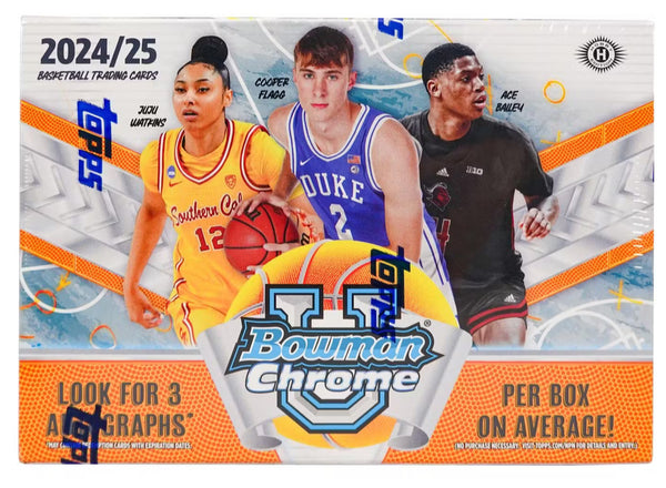 *12% OFF AUTOMATIC* 2024-25 Bowman Chrome University Basketball Breaker's Delight *6 Box* Half Case PYT #2